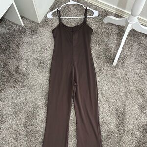 Flared Brown Romper